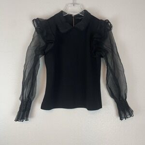 Top S Romantic Goth Dark Academia Edwardian Feminine Victorian Delicate Witchy